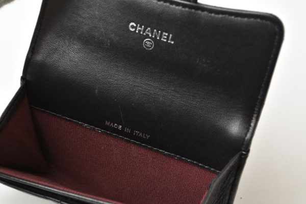 23122401 ch 5 CHANEL Coin Case Lambskin Black