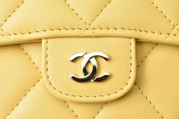 23122404 ch 4 CHANEL Long Wallet Quilted Matelasse Lambskin Yellow