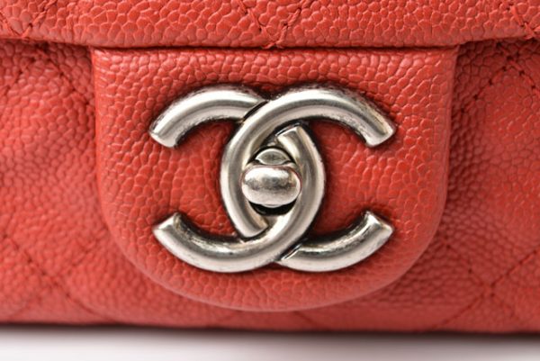 23122408 ch CHANEL Chain Bag Caviar Skin Matelasse Quilting Stitch Red