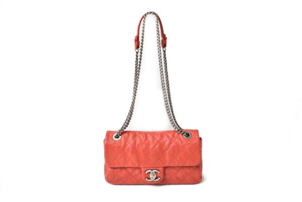 23122408 ch 3 CHANEL Chain Bag Caviar Skin Matelasse Quilting Stitch Red