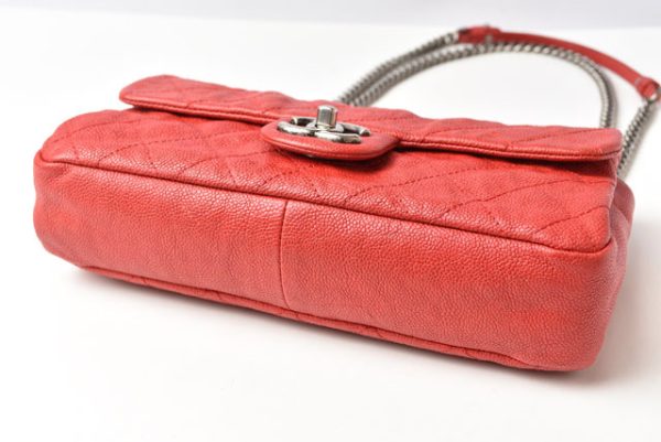 23122408 ch 7 CHANEL Chain Bag Caviar Skin Matelasse Quilting Stitch Red