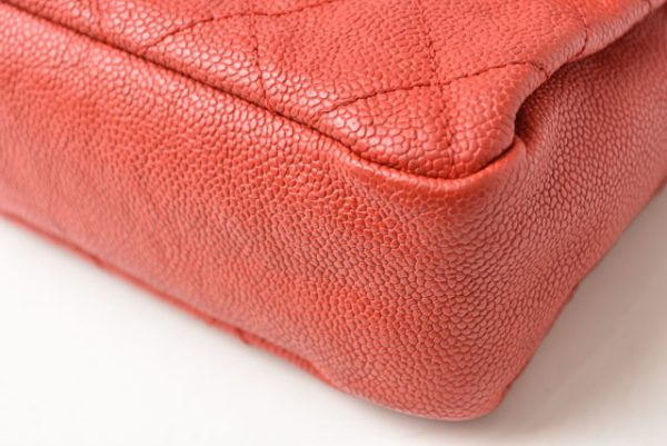 23122408 ch 9 CHANEL Chain Bag Caviar Skin Matelasse Quilting Stitch Red