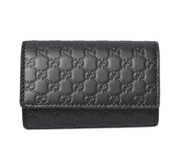 2312a g 1 Gucci Key Case Micro Guccisima Black