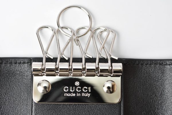 2312a g 3 Gucci Key Case Micro Guccisima Black