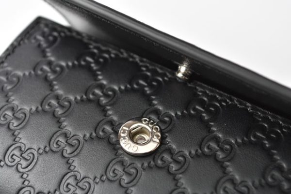 2312a g 6 Gucci Key Case Micro Guccisima Black