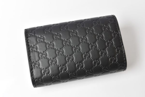 2312a g 7 Gucci Key Case Micro Guccisima Black