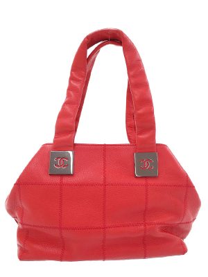 2322150540013 Chanel 255 Chain Shoulder Bag Leather Red