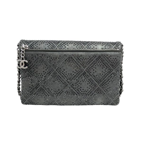 2339640016231 1 CHANEL Rhinestone Matelasse Chain Bag Black Rhinestone