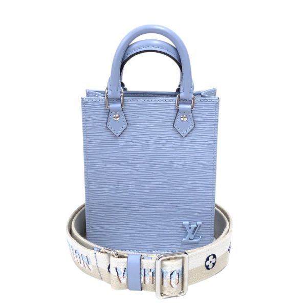 2339640016422 LOUIS VUITTON Petite Sac Plat Blue Epi Shoulder Bag