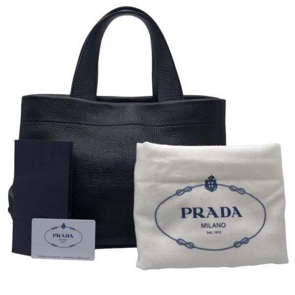 2339640019898 12 PRADA Medium Tote Black Vitello Dyno Soft Tote Bag