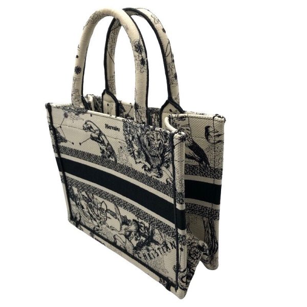 2339640020764 1 Christian Dior Book Tote Small Black Toile Handbag