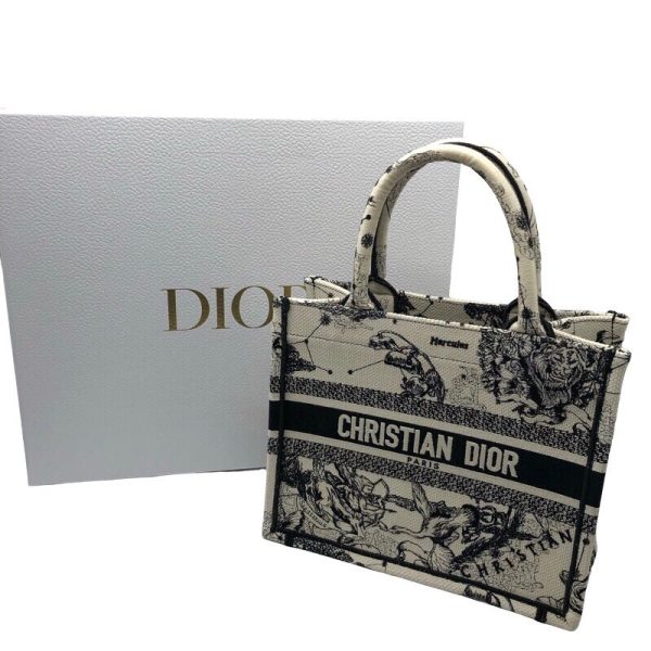 2339640020764 14 Christian Dior Book Tote Small Black Toile Handbag