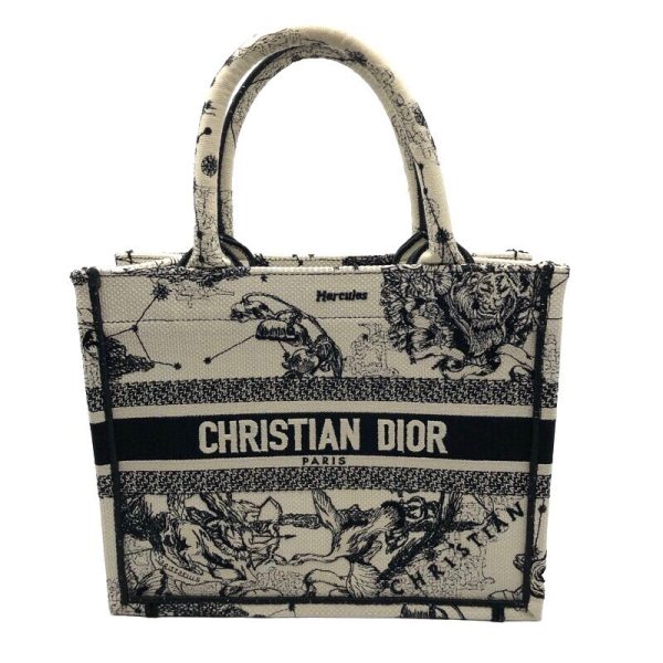 2339640020764 Christian Dior Book Tote Small Black Toile Handbag