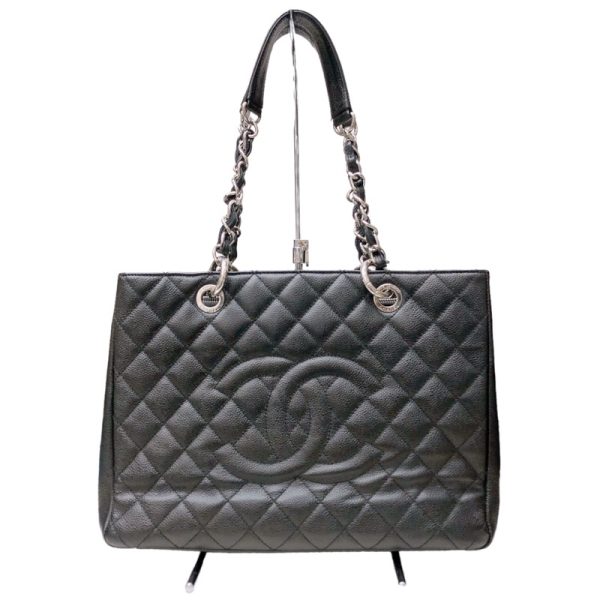 2339650014784 1 CHANEL GST Chain Tote Black Caviar Skin Shoulder Bag