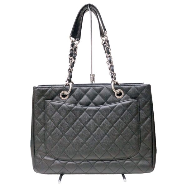 2339650014784 2 CHANEL GST Chain Tote Black Caviar Skin Shoulder Bag