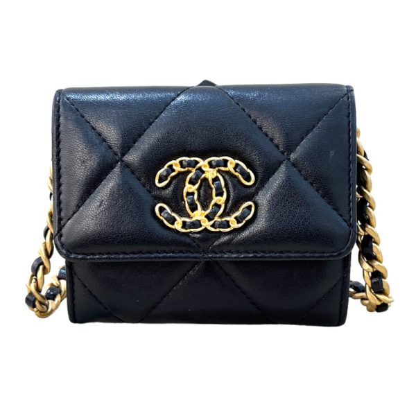 2339650015101 2 CHANEL Flap Coin Black Lambskin Pouch