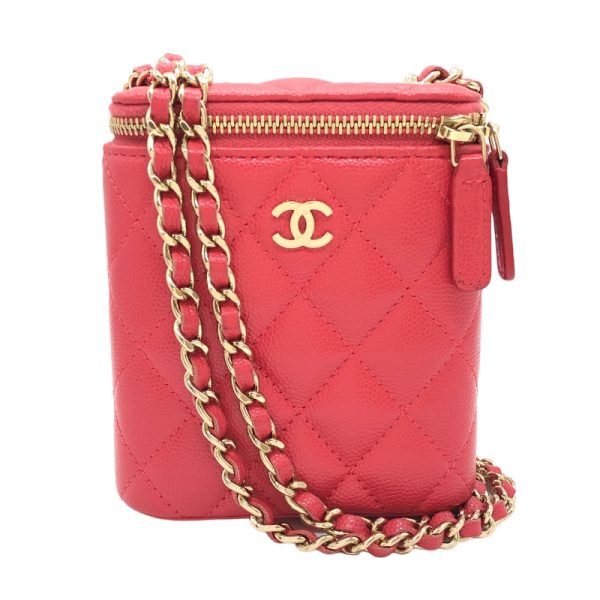 2339650016641 1 CHANEL Matelasse vanity chain pink Caviar skin shoulder bag