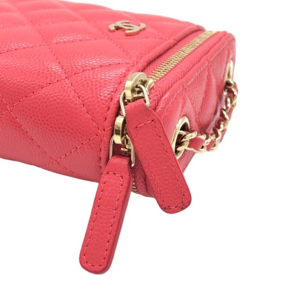 2339650016641 8 CHANEL Matelasse vanity chain pink Caviar skin shoulder bag