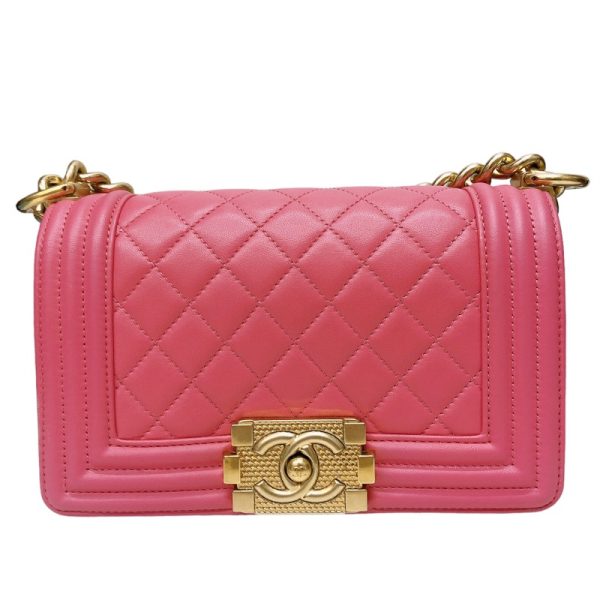 2339650016863 1 CHANEL Boy Chanel 20 Pink Lambskin Shoulder Bag