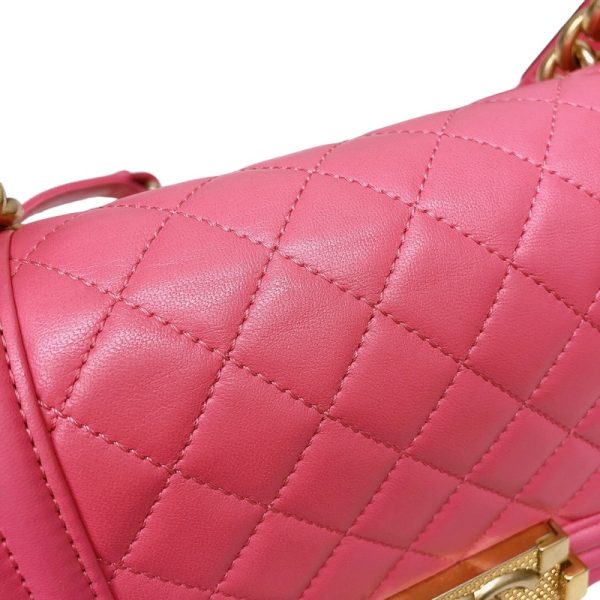 2339650016863 13 CHANEL Boy Chanel 20 Pink Lambskin Shoulder Bag