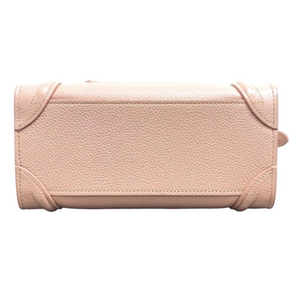 2339700013422 4 Celine Luggage Nano Pink Drummed Calf Handbag