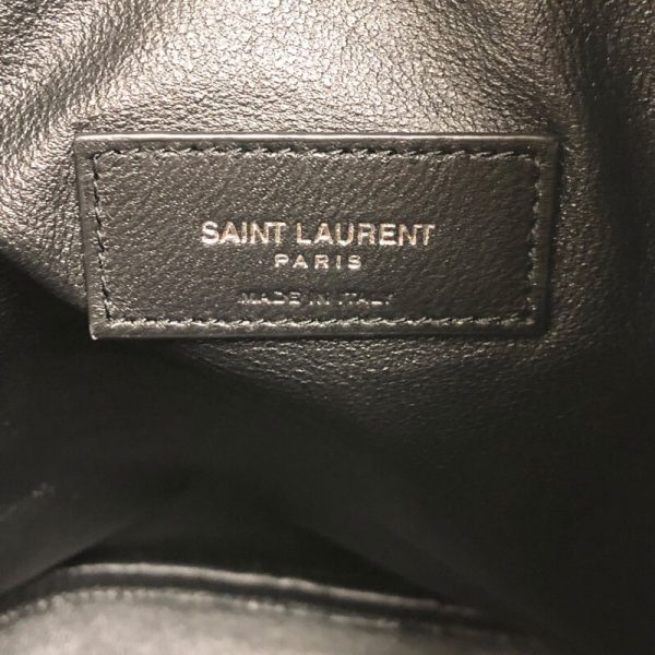 2339700013514 7 SAINT LAURENT Rive Gauche Lace Bucket Bag White Black Shoulder Bag