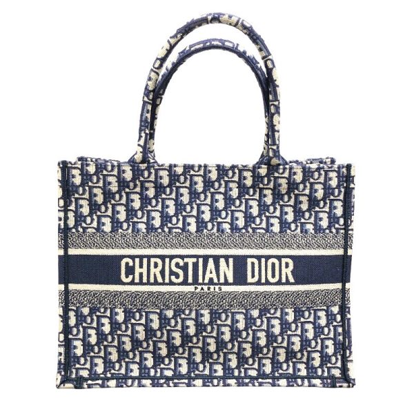 2339700013729 1 Christian Dior Book Tote Medium Blue White Oblique Campus Handbag