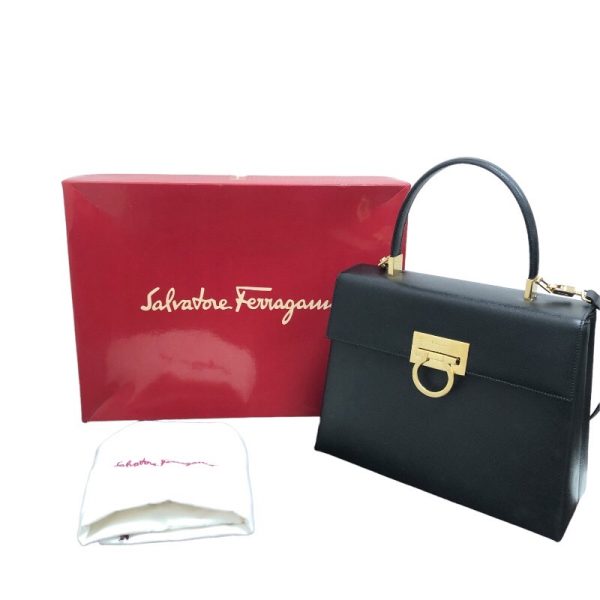 2339700013804 6 Salvatore Ferragamo 2WAY bag black handbag