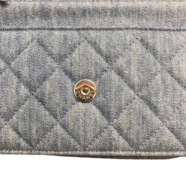 2339700013996 14 CHANEL Chain Wallet Denim Blue Denim Shoulder Bag