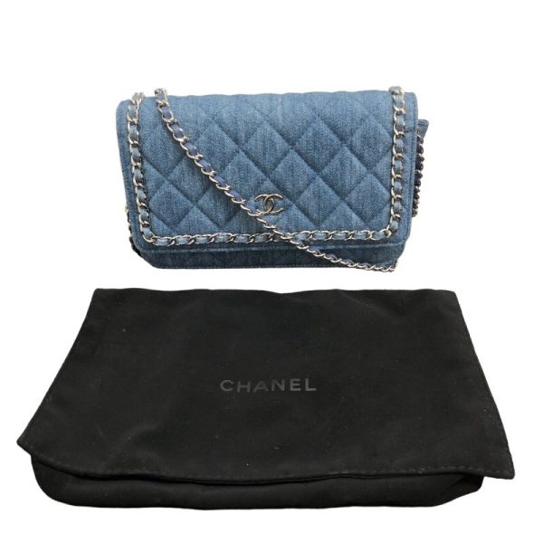 2339700013996 6 CHANEL Chain Wallet Denim Blue Denim Shoulder Bag