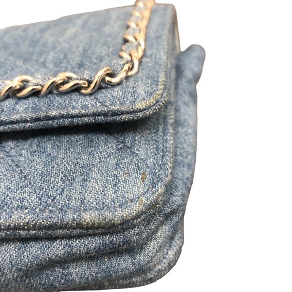 2339700013996 8 CHANEL Chain Wallet Denim Blue Denim Shoulder Bag