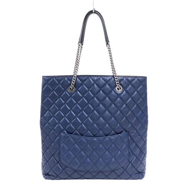 2340520067793 1 CHANEL Matelasse Bicolor Chain Tote Black Blue Tote Bag