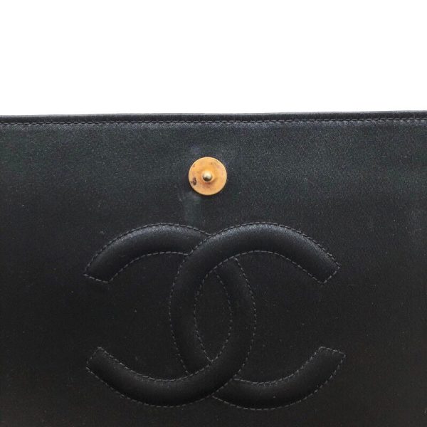 2340520084264 6 CHANEL Camellia Shoulder Bag Black Satin Shoulder Bag