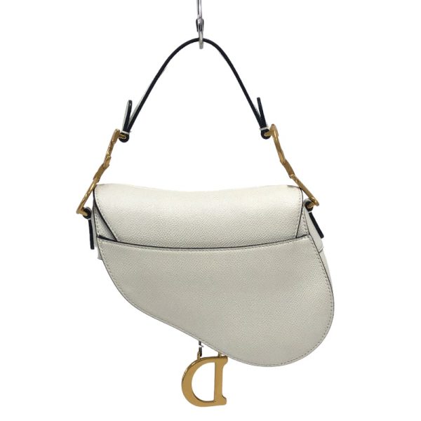 2340520089894 1 Christian Dior Saddle Bag Mini White Grain Calf Handbag