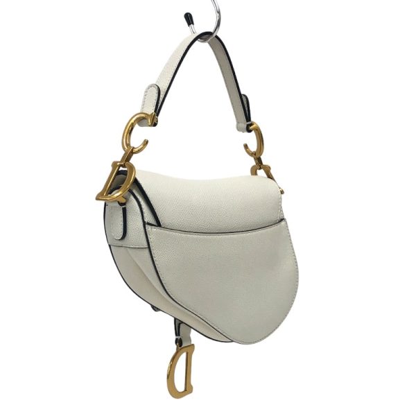 2340520089894 2 Christian Dior Saddle Bag Mini White Grain Calf Handbag