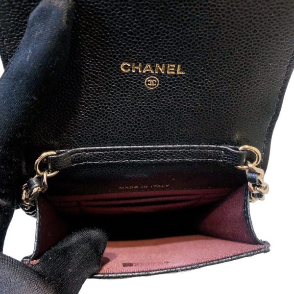 2340520102517 9 CHANEL Phone Pouch Black Caviar Skin Shoulder Bag