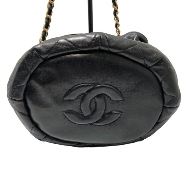 2340520103811 5 CHANEL Matelasse Drawstring Chain Shoulder Bag Black Lamb