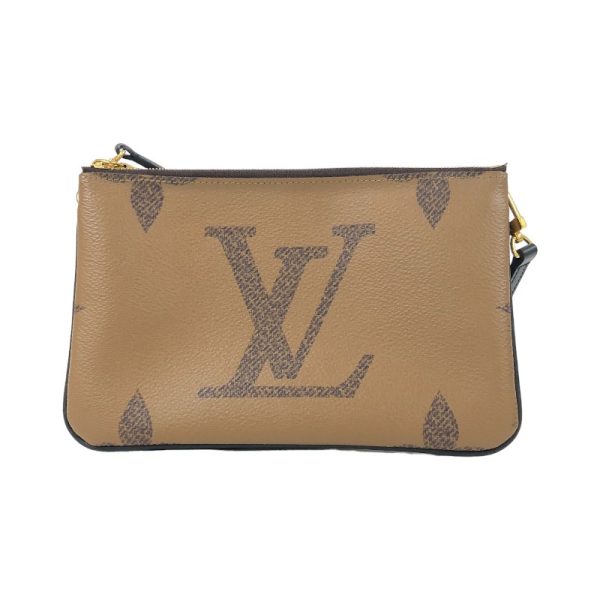 2340530025059 1 LOUIS VUITTON Pochette Double Zip Brown Reverse Shoulder Bag