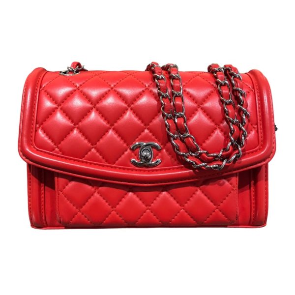 2340980022240 1 CHANEL Matelasse Chain Shoulder RedSV Lambskin Shoulder Bag