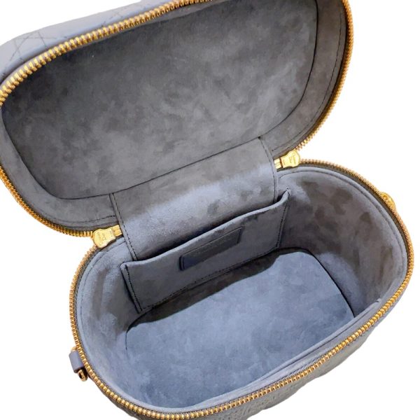 2341280013990 9 Christian Dior Vanity Small Stone Black Lamb Handbag