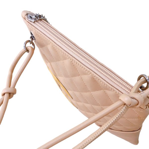 2341280017417 11 CHANEL Cambon Line Shoulder Pochette A29793 Beige Calf Enamel Shoulder Bag