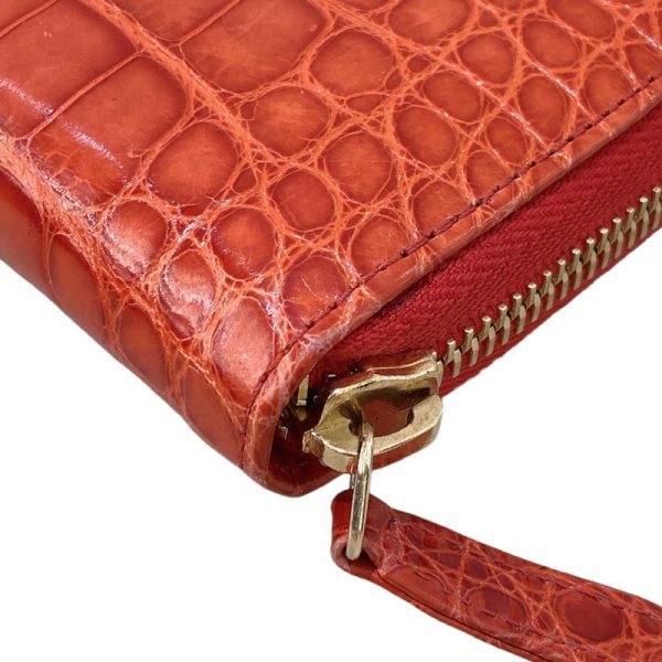 2341280018308 9 CHANEL Coco Mark Wallet Orange Crocodile Long Wallet