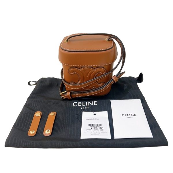 2341280018681 12 Celine Triomphe Small Tan Calf Shoulder Bag