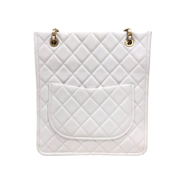 2341810025134 2 CHANEL Matelasse Chain Shopping Tote White Caviar