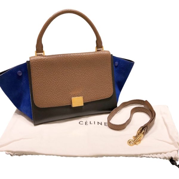 2341810035775 9 Celine Trapeze Calf Suede Black Handbag Shoulder Bag