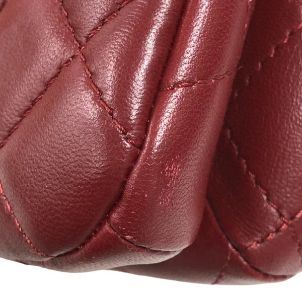 2342250005083 14 CHANEL Matelasse Knock on Wood Top Red Lambskin