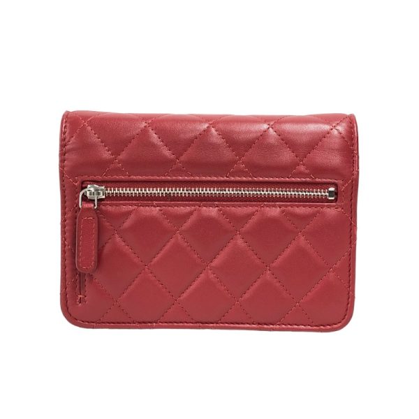 2342690013136 1 CHANEL Matelasse Mini Chain Wallet 30 Red Lambskin Shoulder Bag