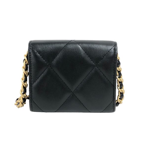 2342690014195 1 CHANEL Chain Coin Black Lambskin Pouch