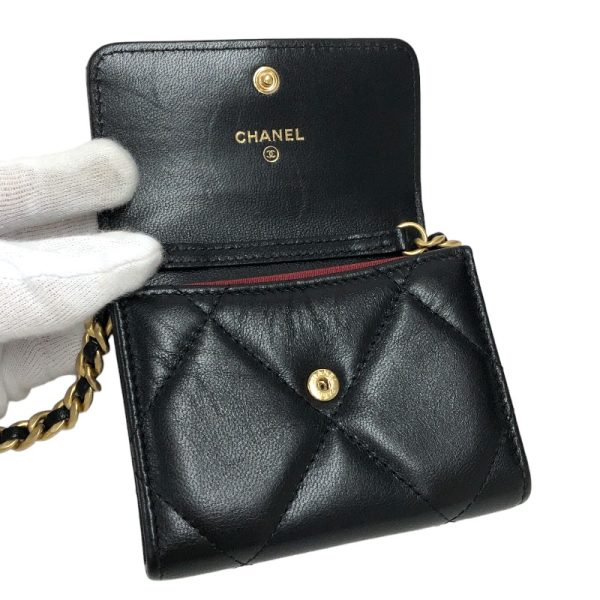 2342690014195 5 CHANEL Chain Coin Black Lambskin Pouch