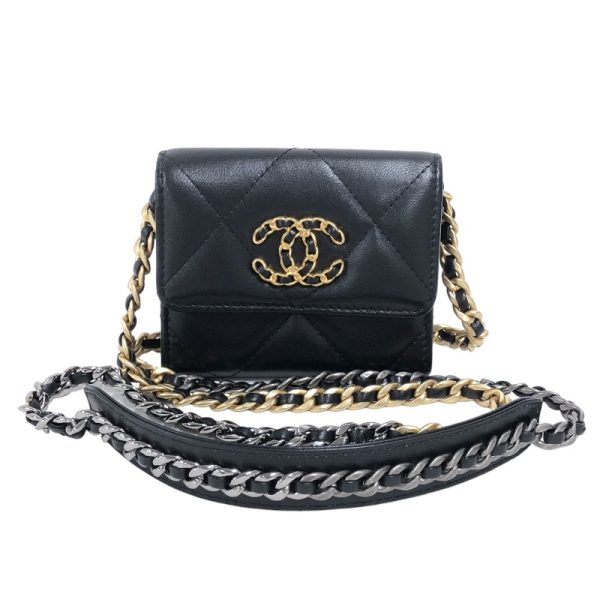 2342690014195 CHANEL Chain Coin Black Lambskin Pouch